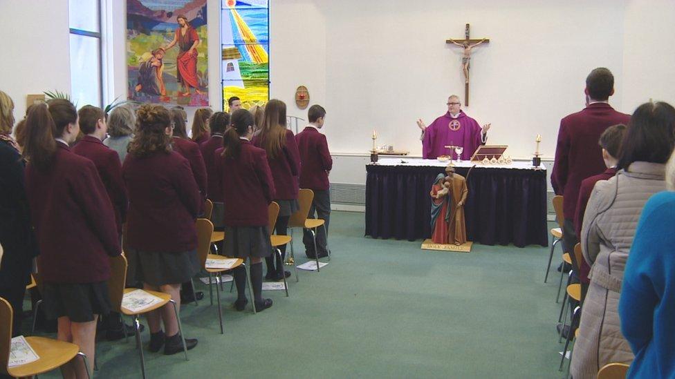 Mass at St. Ninian's High School, Giffnock