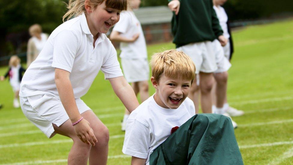 Sack race.