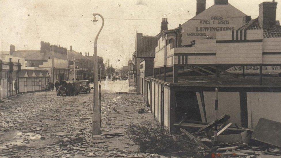 Aftermath of storm in the coastal resort of Mablethorpe