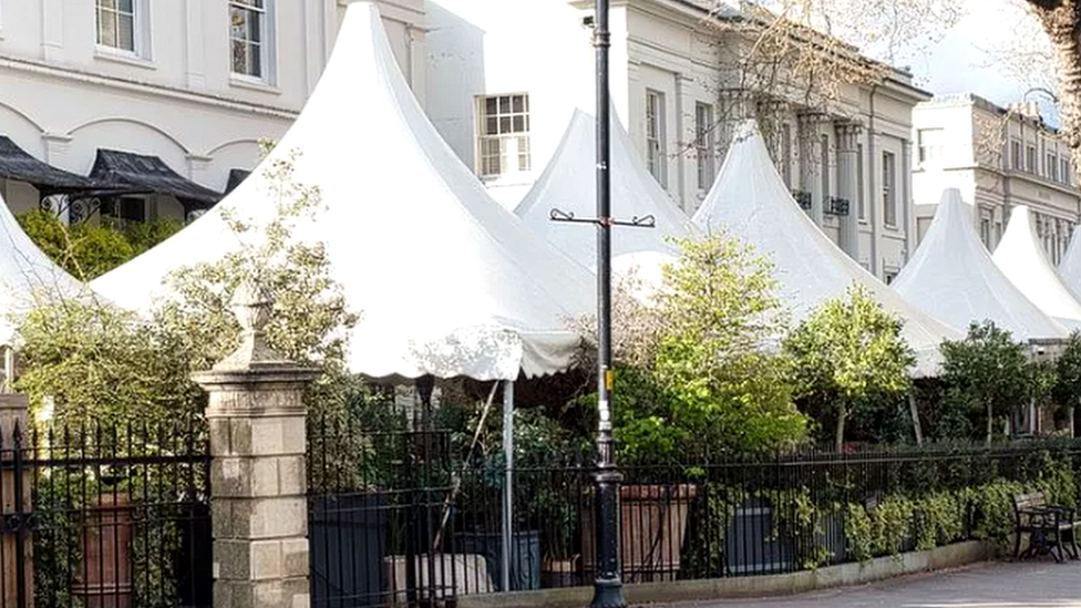 Marquees outside the No 131 restaurant