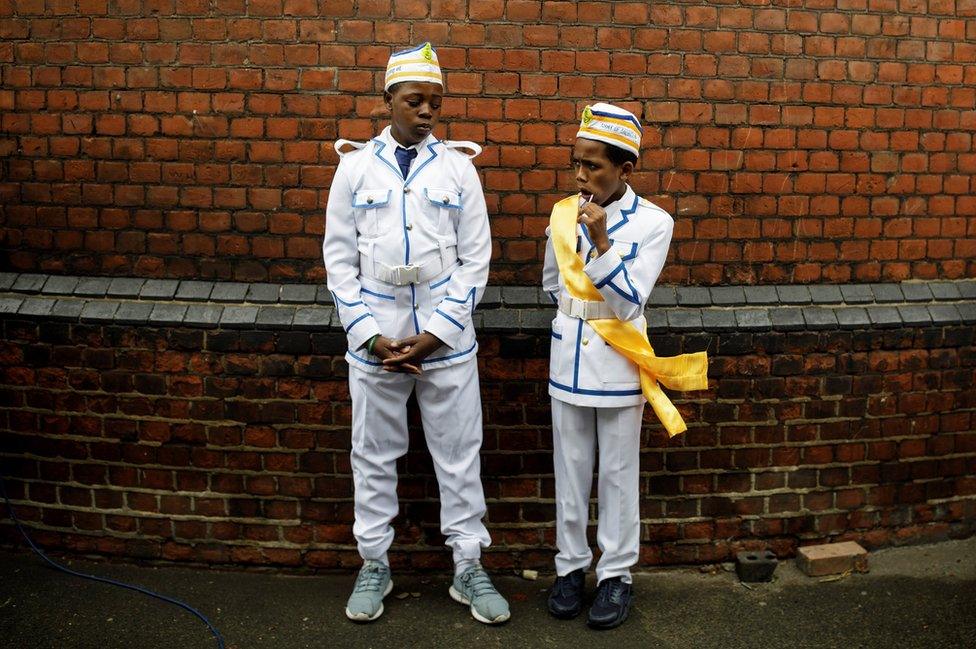 Young members of the Eternal Sacred Order of Cherubim and Seraphim Church