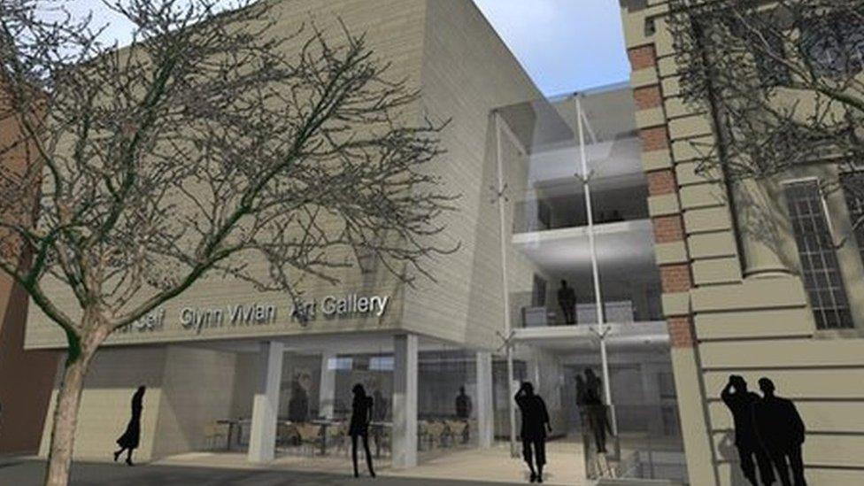 An artist's impression of how the new Glynn Vivian art gallery will look