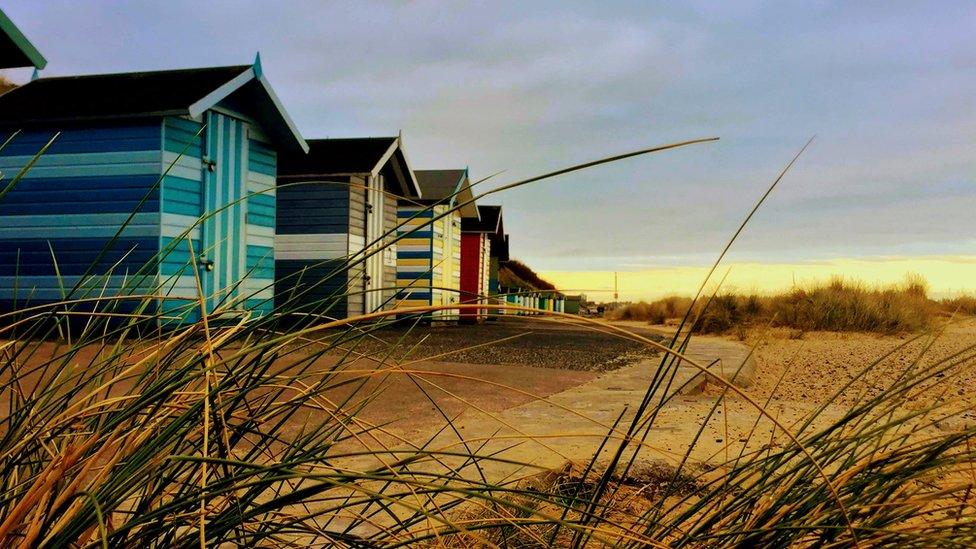 Beach huts in Lowestoft