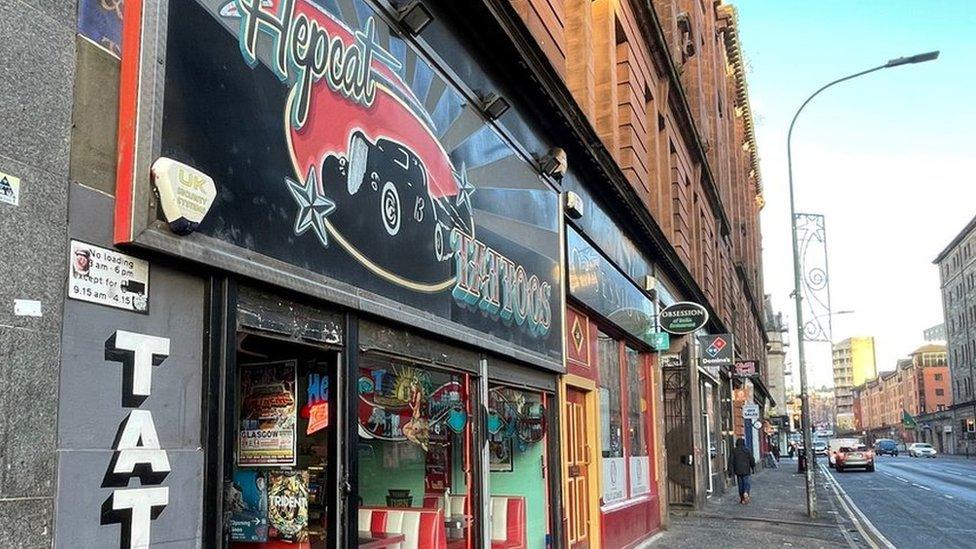 Tattoo parlour in Glasgow