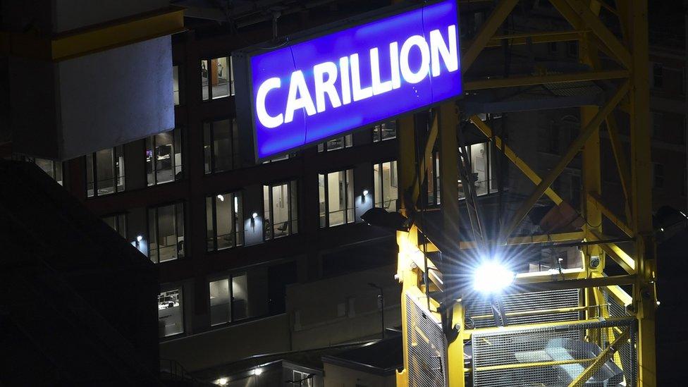 Carillion sign on a UK construction site