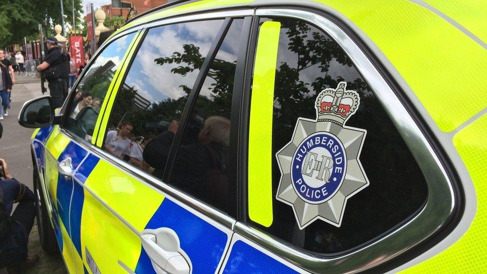 Side shot of a Humberside police car