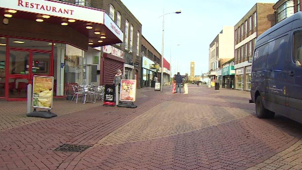 Pedestrianised Rhyl town centre