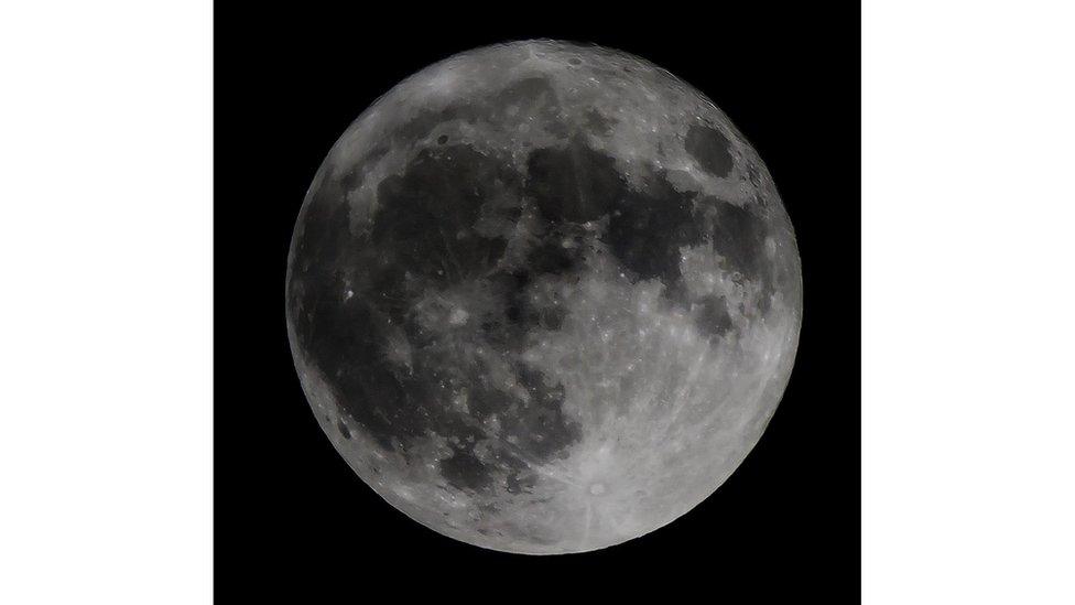 Supermoon over Newtown in Powys