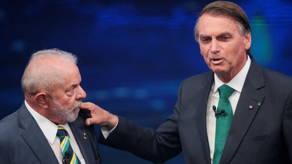 Lula and Bolsonaro at presidential debate