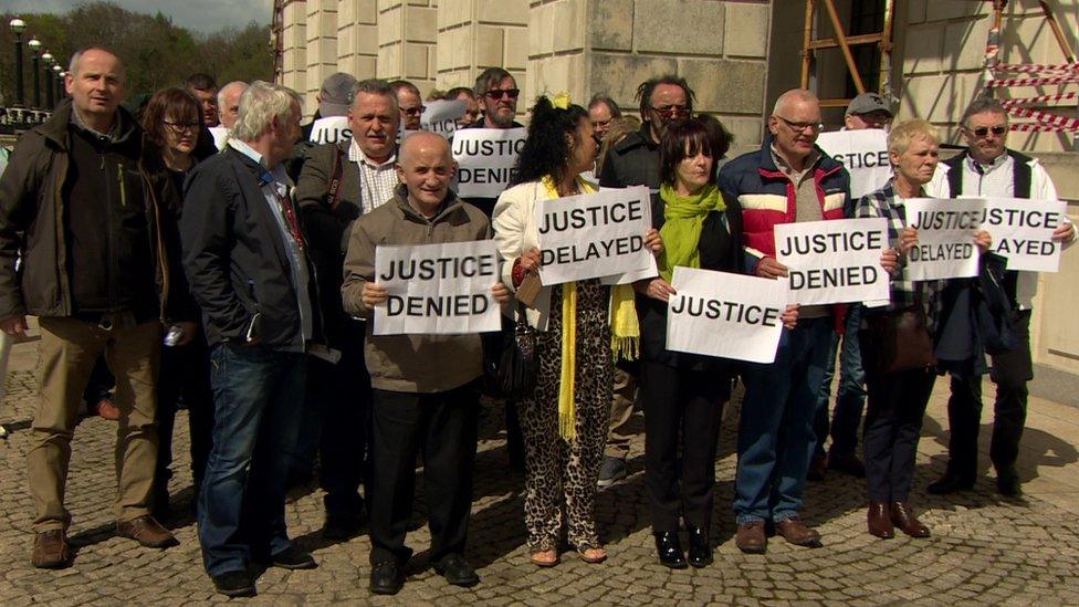 Stormont protest by historical institutional abuse victims