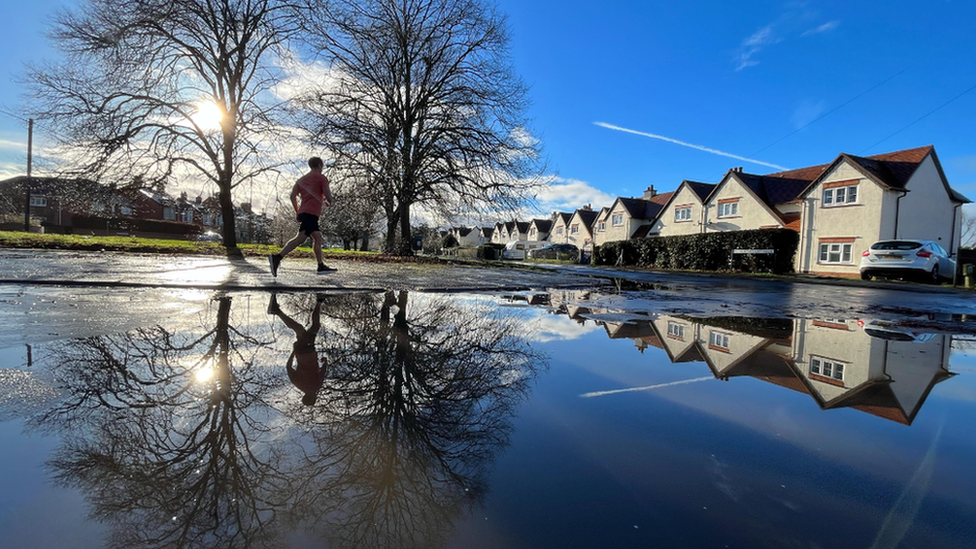 The world turned upside down - Weather Watcher Dr Syntax snapped these puddles shining in the sun in Abingdon