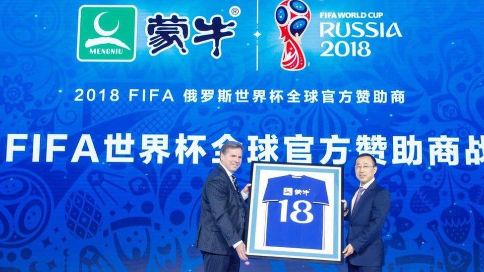 Chinese firm Mengniu signed as a World Cup sponsor in December 2017