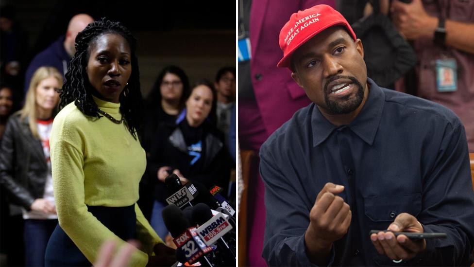 Amara Enyia and Kanye West