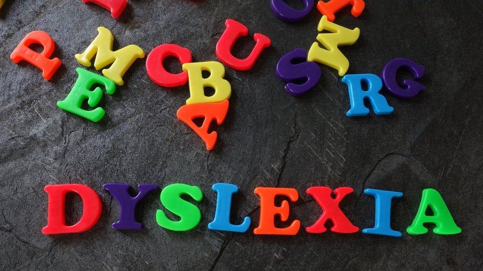 Letter spelling out Dyslexia