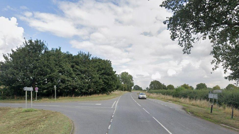 Coventry Road, near to the junction of Sharnford Road, in Sapcote, Leicestershire