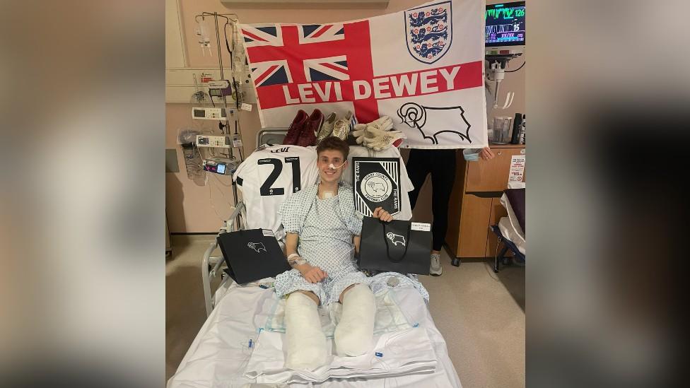 Levi Dewey in hospital