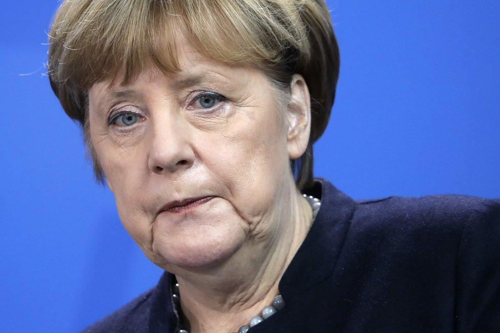 German Chancellor Angela Merkel attends a joint news conference as part of a meeting with Prime Minister of New Zealand Bill English, at the chancellery in Berlin, Germany, 16 January