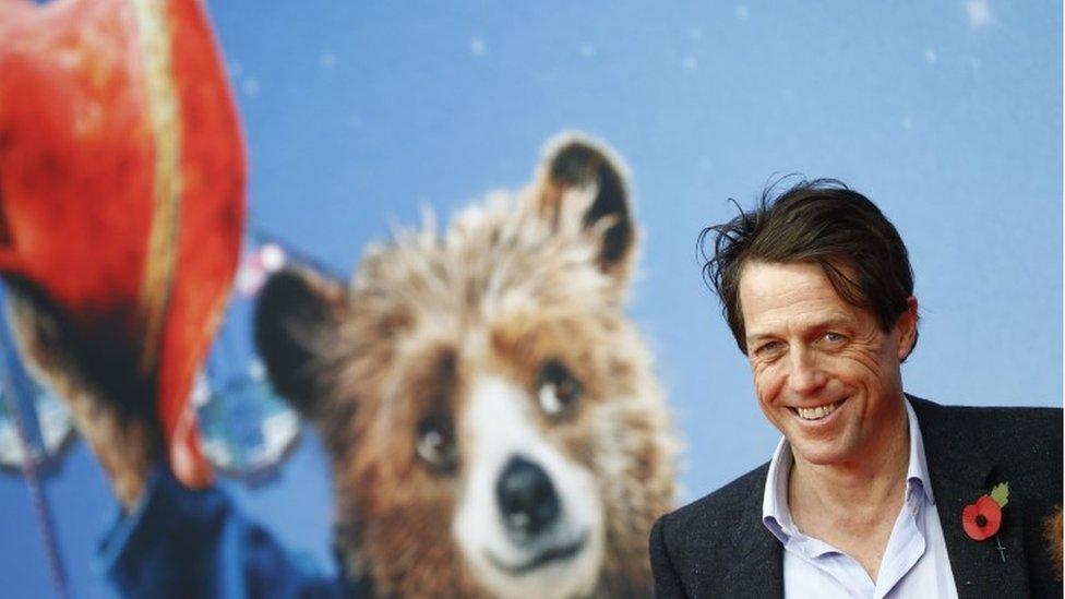 Paddington film poster and Hugh Grant