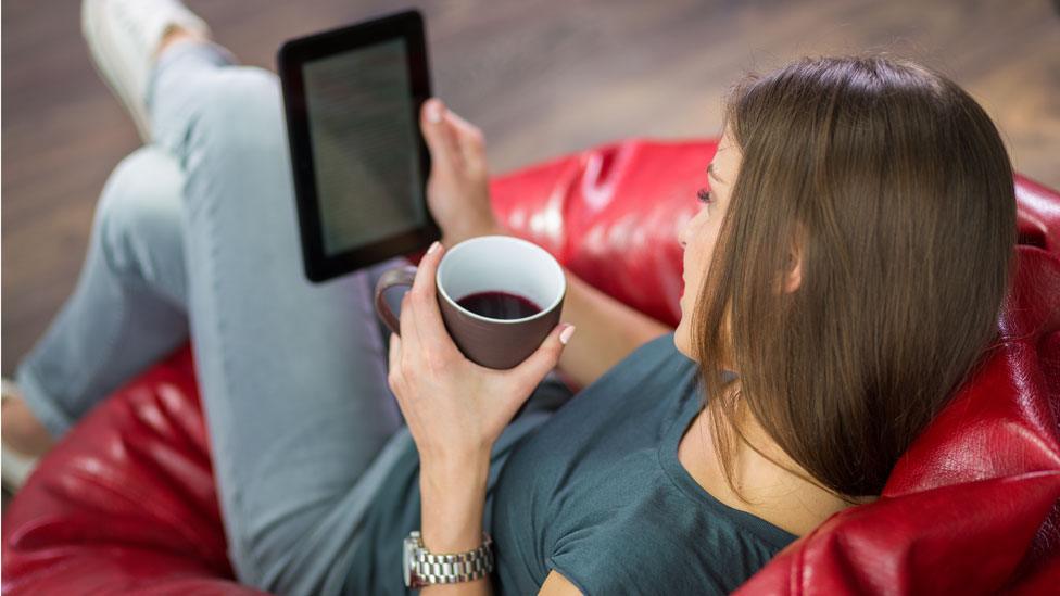 Lady reading ebook