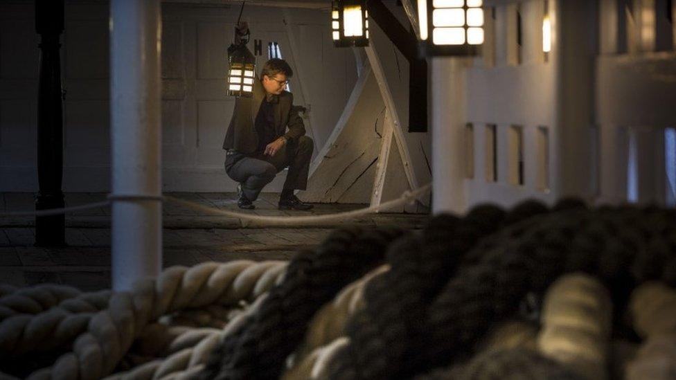 Andrew Baines, Head of Historic Ships, on the Orlop deck of HMS Victory