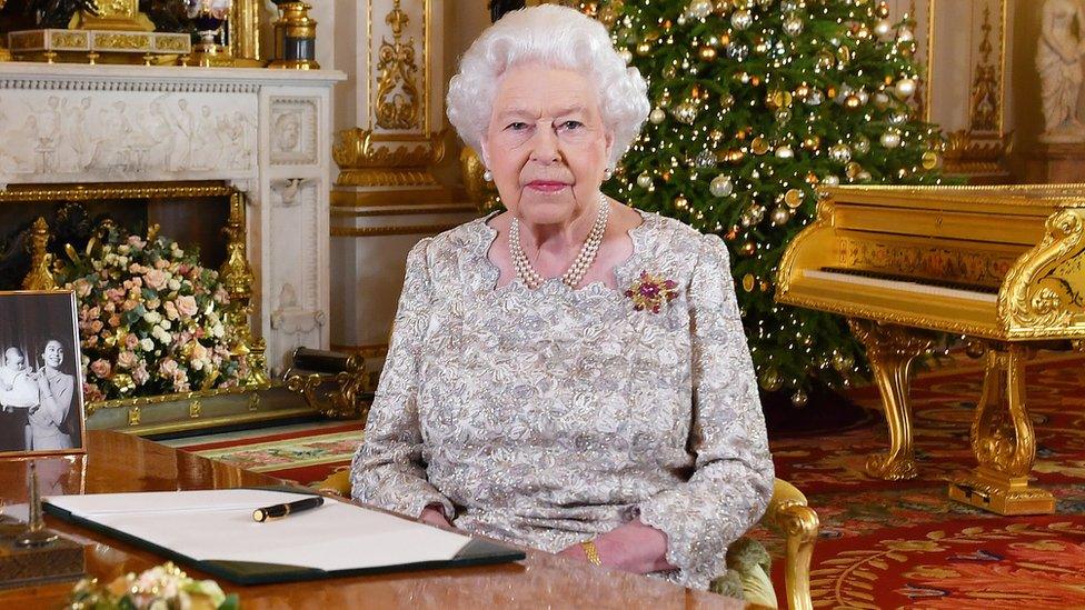 The Queen giving her Christmas message in 2018