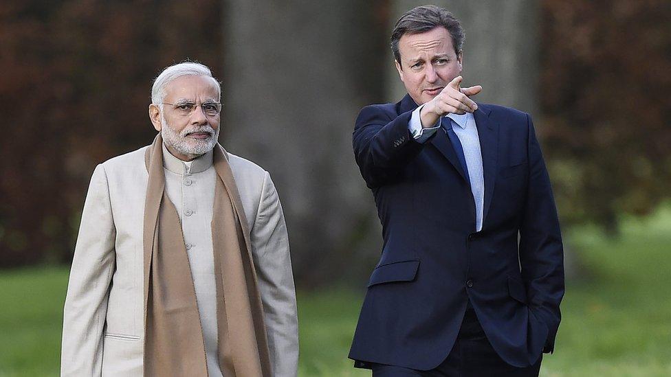 Narendra Modi and David Cameron