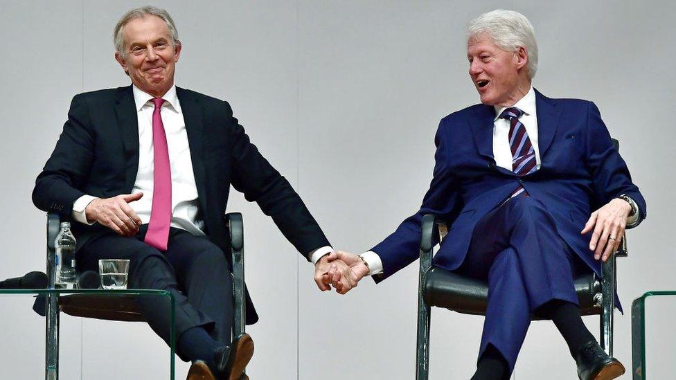 Sir Tony Blair and Bill Clinton