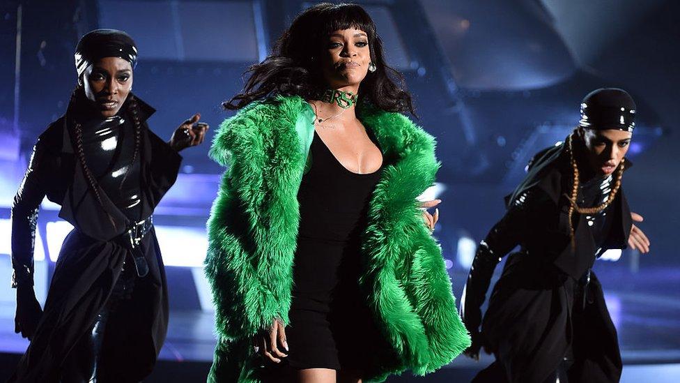 Singer Rihanna performs onstage during the 2015 iHeartRadio Music Awards which was broadcasted live on NBC from The Shrine Auditorium on March 29, 2015 in Los Angeles, California.