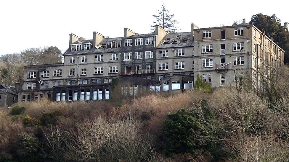 St David's Hotel, Harlech, in a derelict state