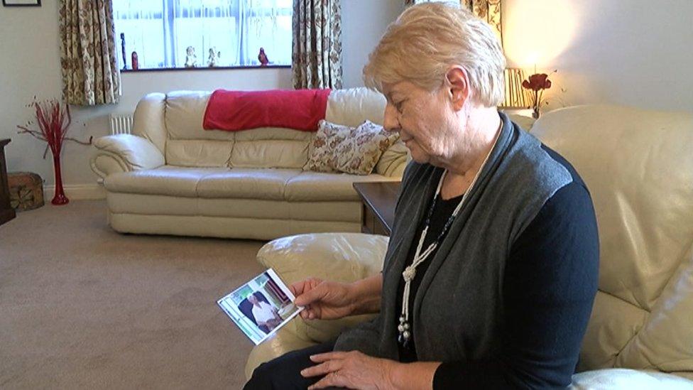 Lesley Lincoln with a photo of her mother