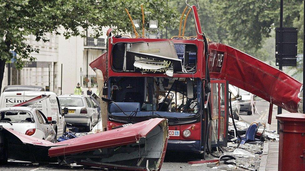 Number 30 bus blown up at Tavistock Square