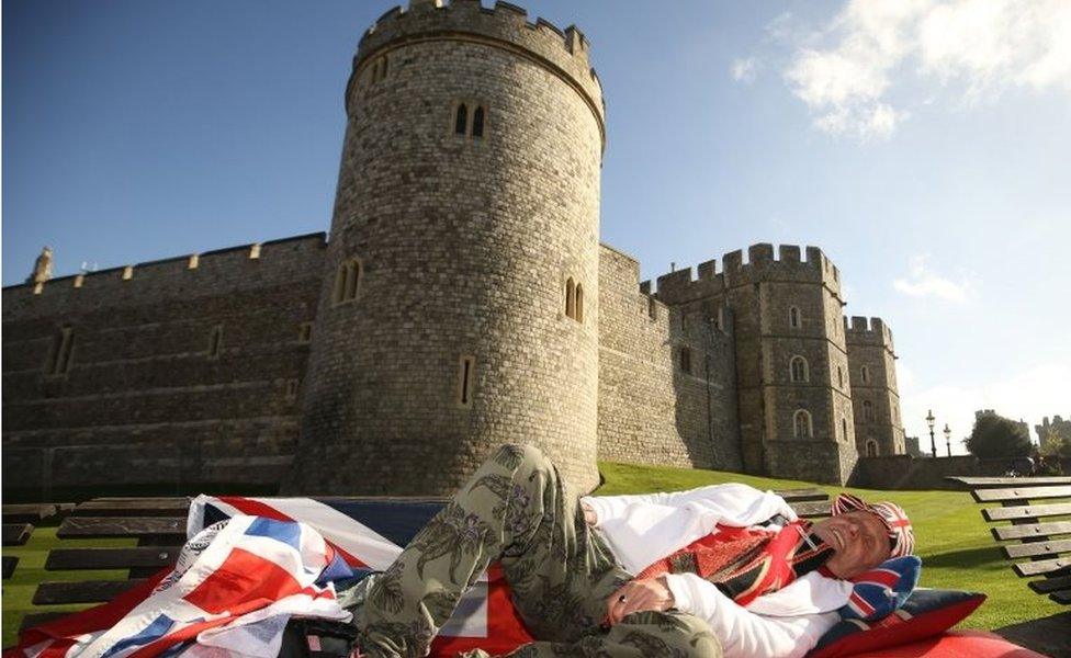 Royal fan Terry Hutt outside Windsor Castle