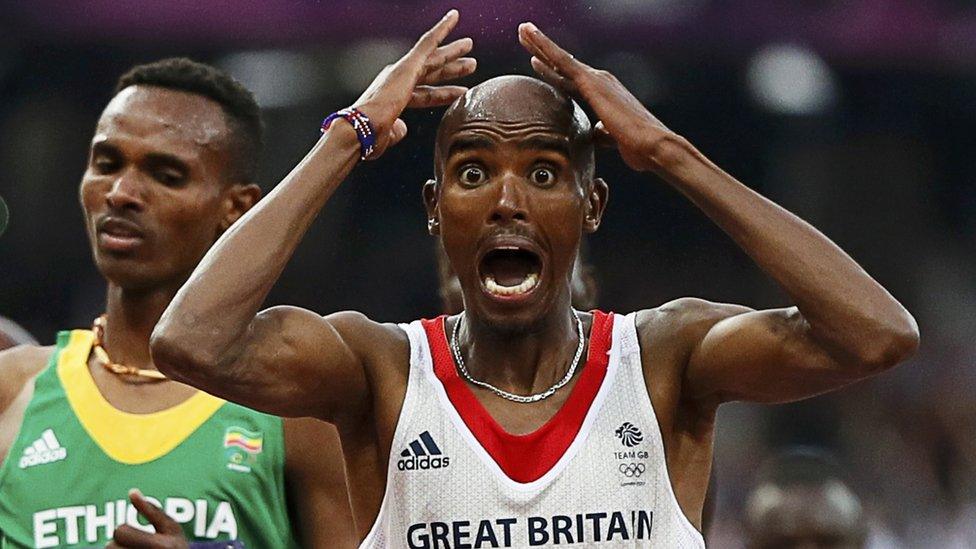 Mo Farah wins gold in Men's 5000m, London 2012