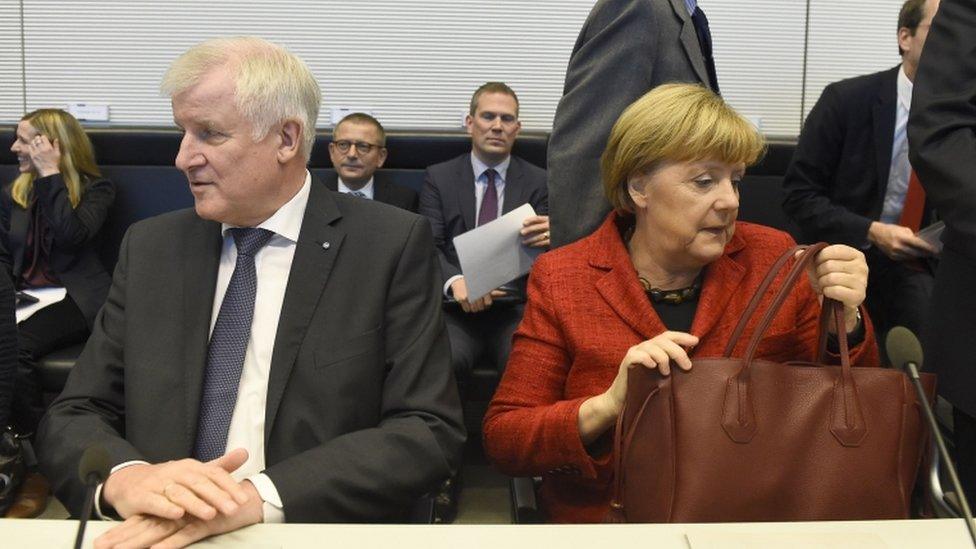 German Chancellor Angela Merkel and CSU leader Horst Seehofer