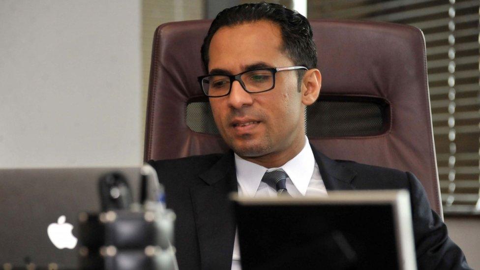 A file picture taken on April 23, 2015, shows Tanzanian businessman Mohammed Dewji at his office in Dar es Salaam