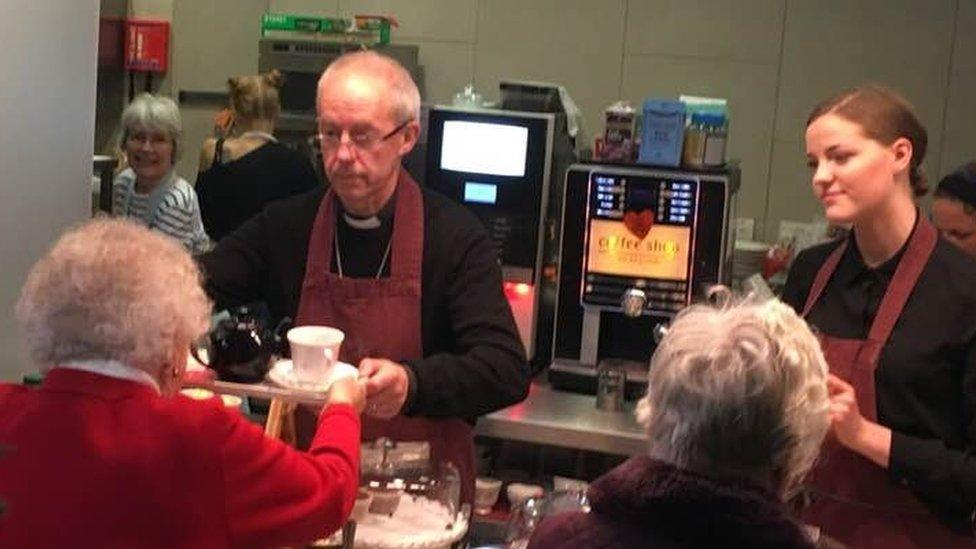 The Archbishop of Canterbury serving at St Stephens