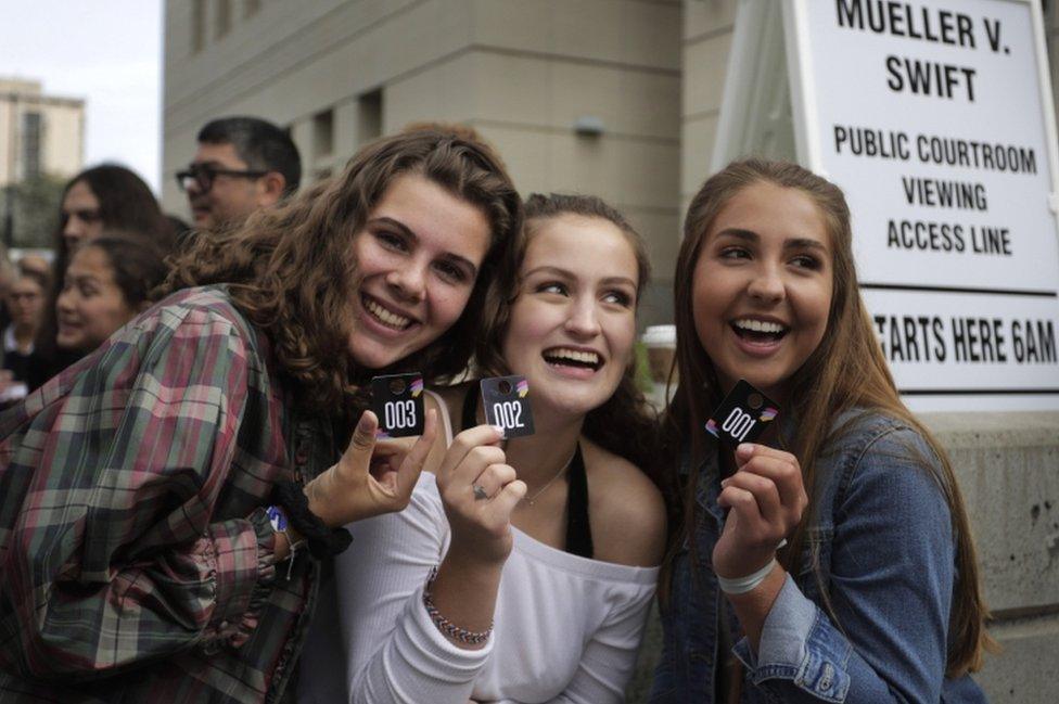 Fans waited for hours to view the sexual assault trial from inside the courtroom