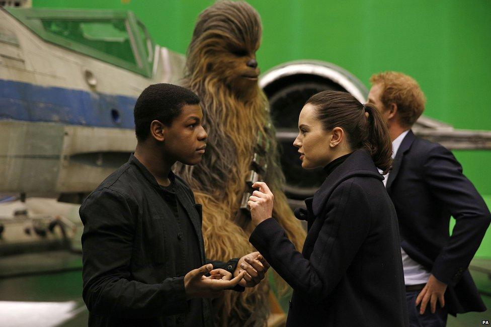 John Boyega, Daisy Ridley and Prince Harry