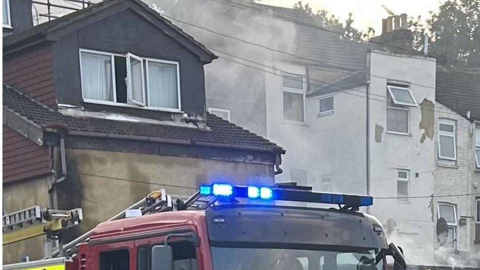 Fire in Luton Road, Chatham