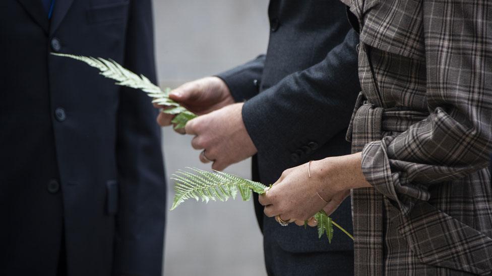 The pair laid ferns and a wreath at the Tomb of the Unknown Warrior