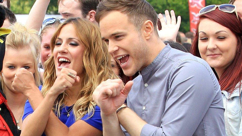 Olly and Caroline at an audition for The X Factor