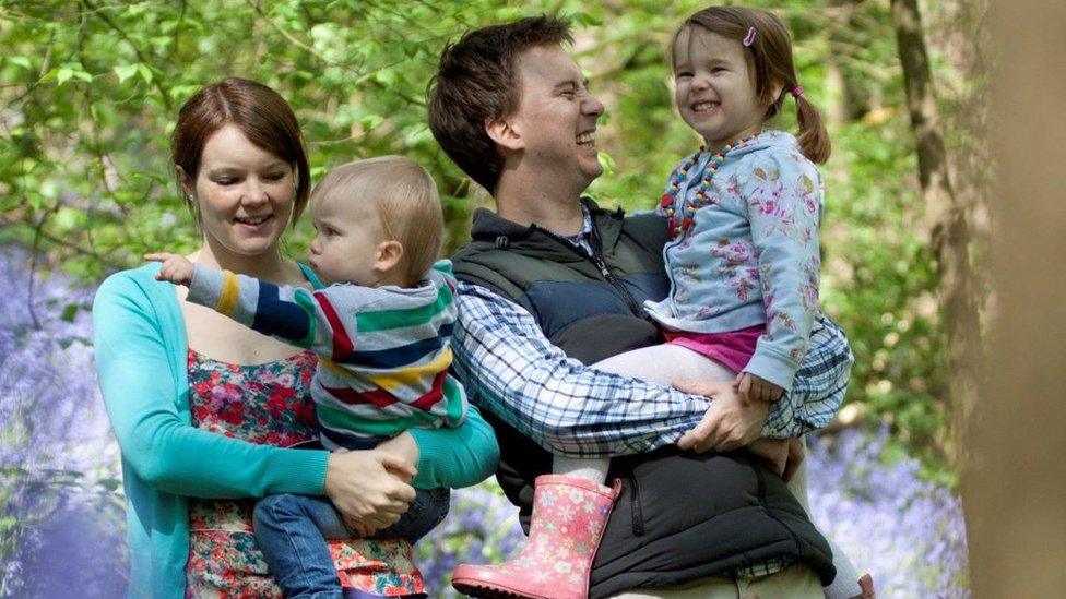 Family in a wood