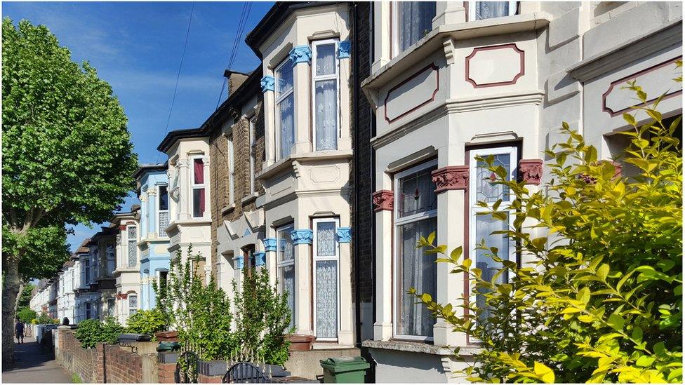 A picture of Victorian houses