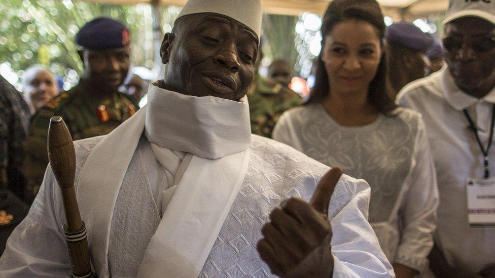 President Jammeh after voting in December