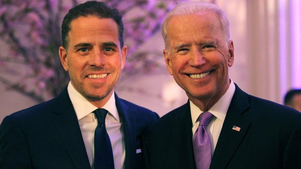 Joe (R) and Hunter Biden