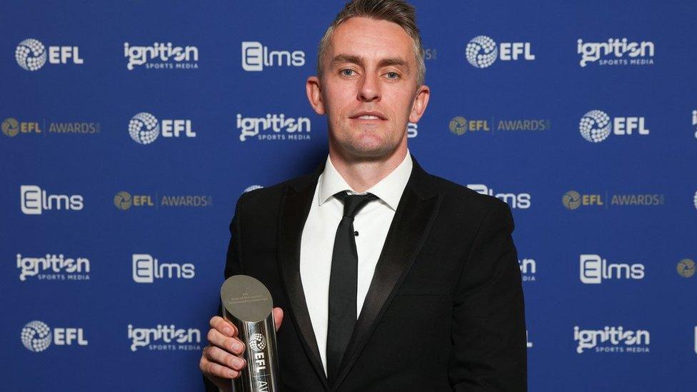 Ipswich's Kieran McKenna with his Championship manager of the season award