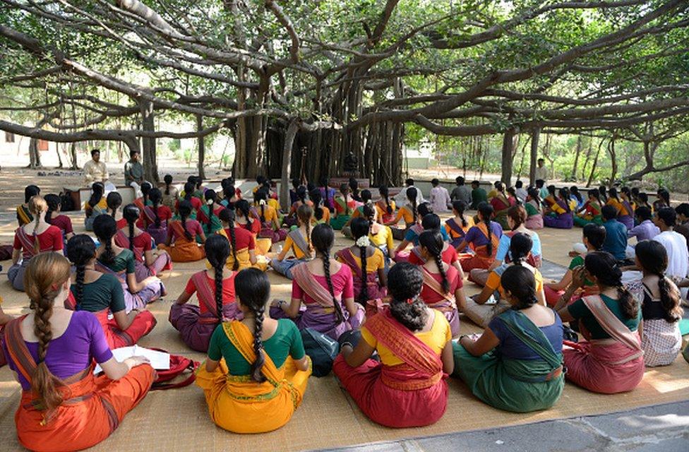 Dance students at Kalakshetra in Chennai