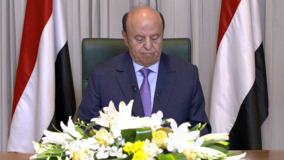 Yemeni President Abdrabbuh Mansour Hadi announces that he is transferring his powers to a new leadership council (7 April 2022)