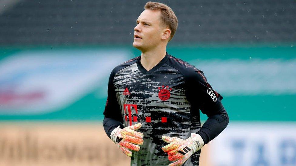 Manuel Neuer playing against Bayer Leverkusen, July 2020