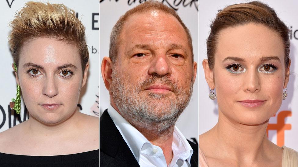 Lena Dunham, Harvey Weinstein and Brie Larson